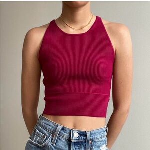 House of Harlow 1960 Maroon/ Burgundy Crop Sweater Vest/ Tank top Small NWT